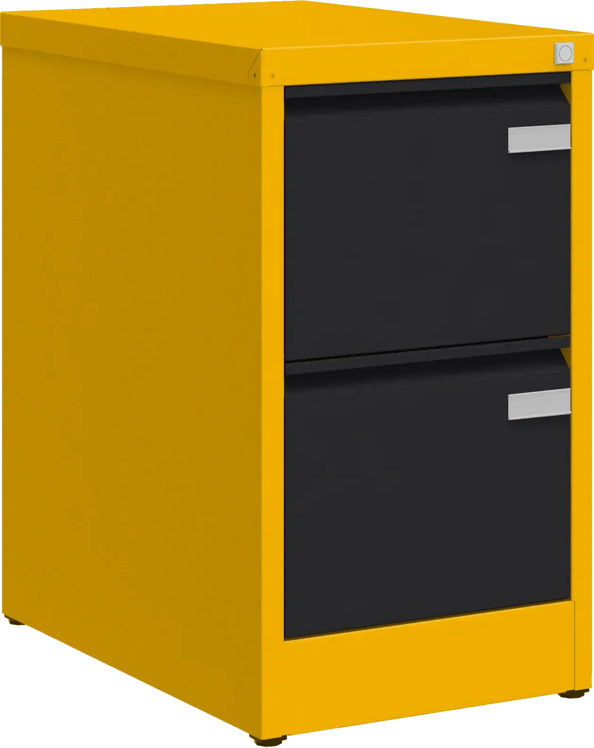 Metallist kartoteegikapp Archive, 722x415x633 mm, A4-formaadile – kollane / must