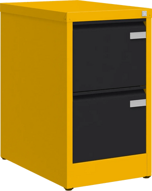 Metallist kartoteegikapp Archive, 722x415x633 mm, A4-formaadile – kollane / must