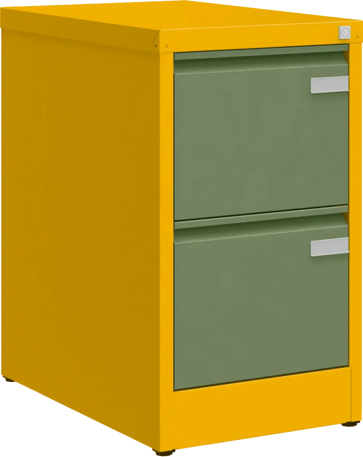 Metallist kartoteegikapp Archive, 722x415x633 mm, A4-formaadile – kollane / roheline