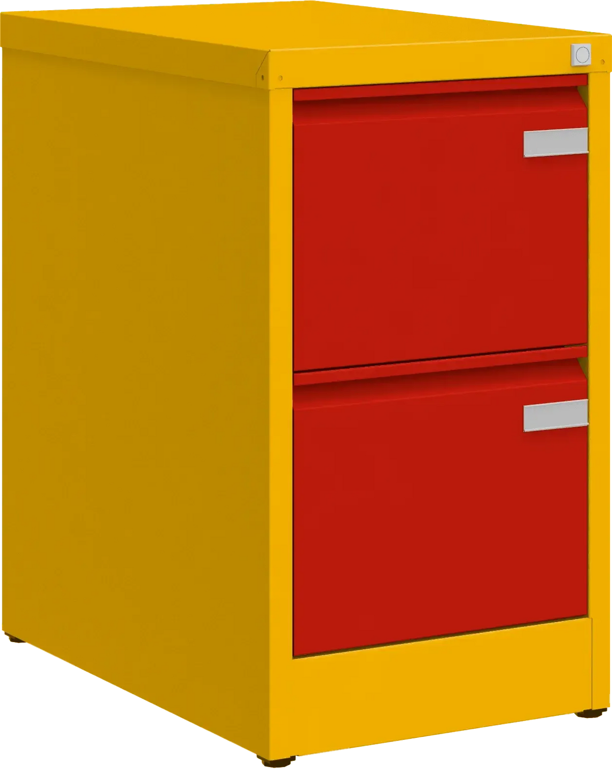 Metallist kartoteegikapp Archive, 722x415x633 mm, A4-formaadile – kollane / punane