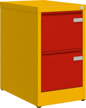 Metallist kartoteegikapp Archive, 722x415x633 mm, A4-formaadile – kollane / punane