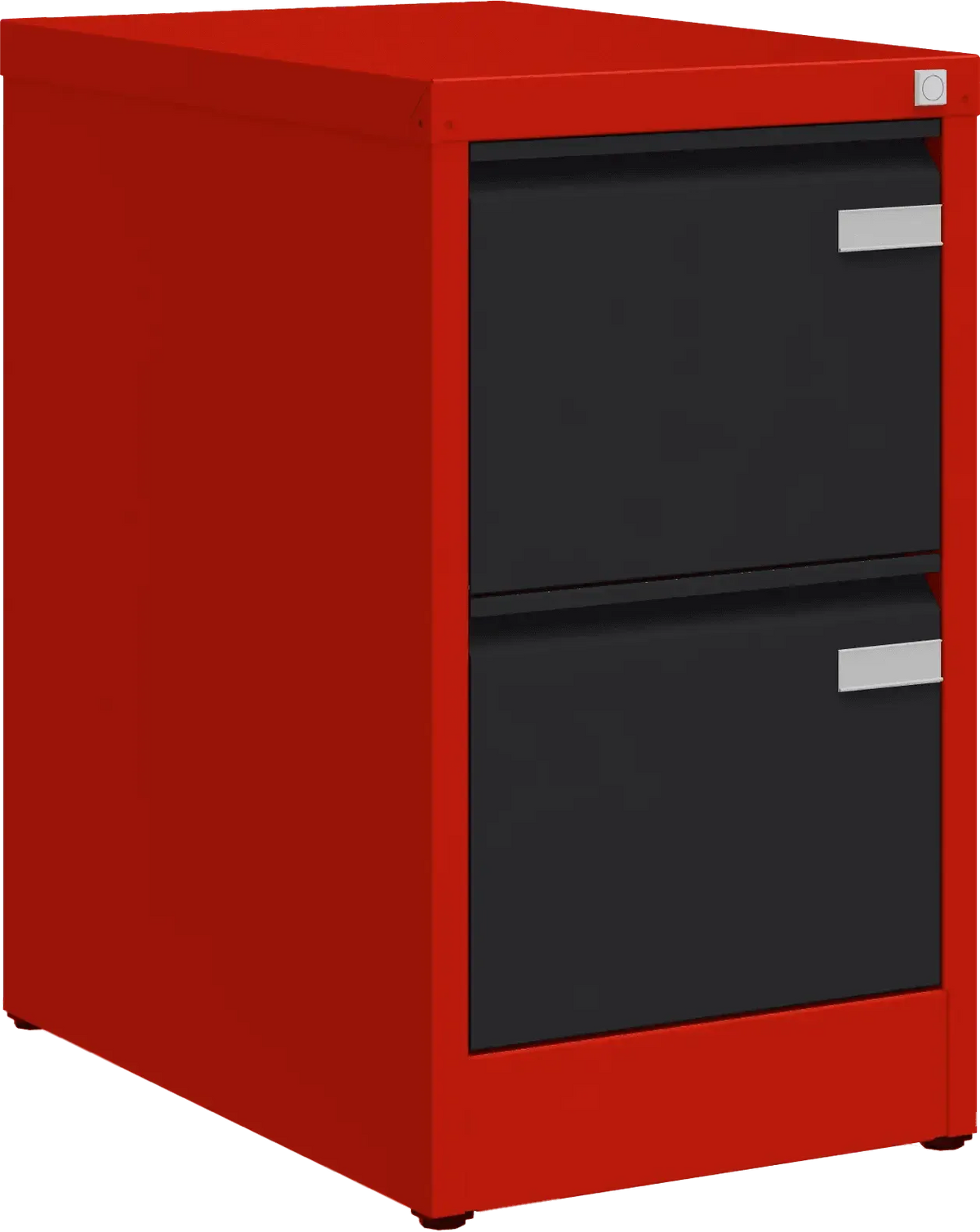 Metallist kartoteegikapp Archive, 722x415x633 mm, A4-formaadile – punane / must