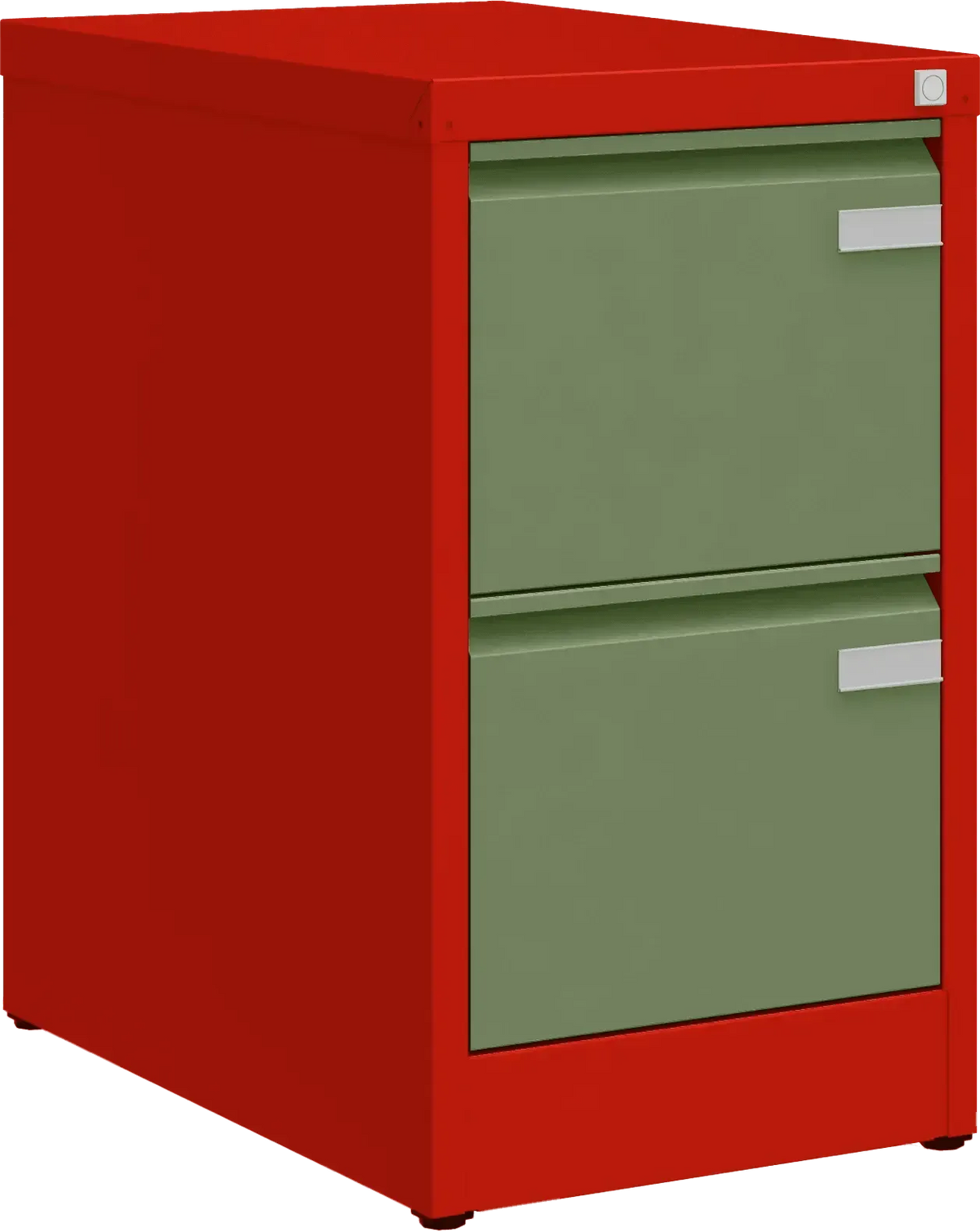 Metallist kartoteegikapp Archive, 722x415x633 mm, A4-formaadile – punane / roheline