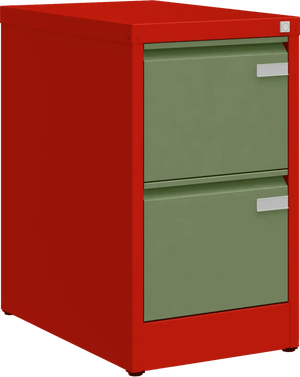Metallist kartoteegikapp Archive, 722x415x633 mm, A4-formaadile – punane / roheline