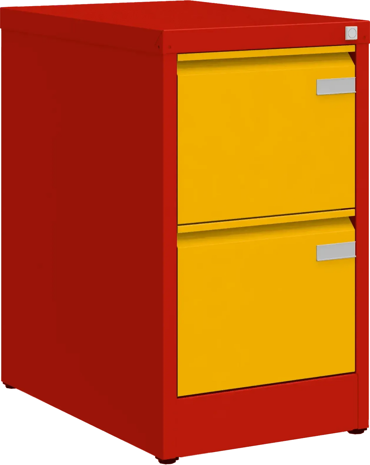 Metallist kartoteegikapp Archive, 722x415x633 mm, A4-formaadile – punane / kollane
