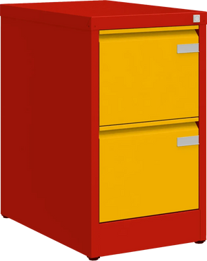 Metallist kartoteegikapp Archive, 722x415x633 mm, A4-formaadile – punane / kollane