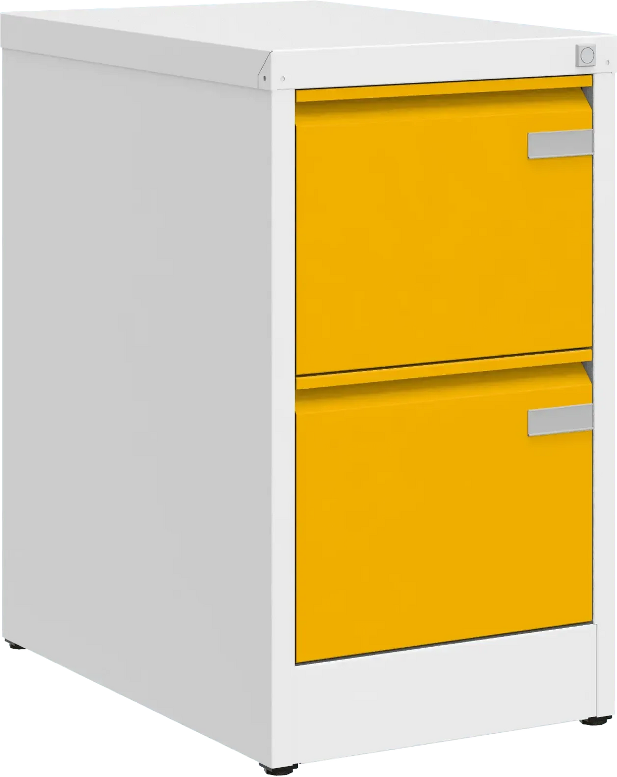 Metallist kartoteegikapp Archive, 722x415x633 mm, A4-formaadile – valge / kollane