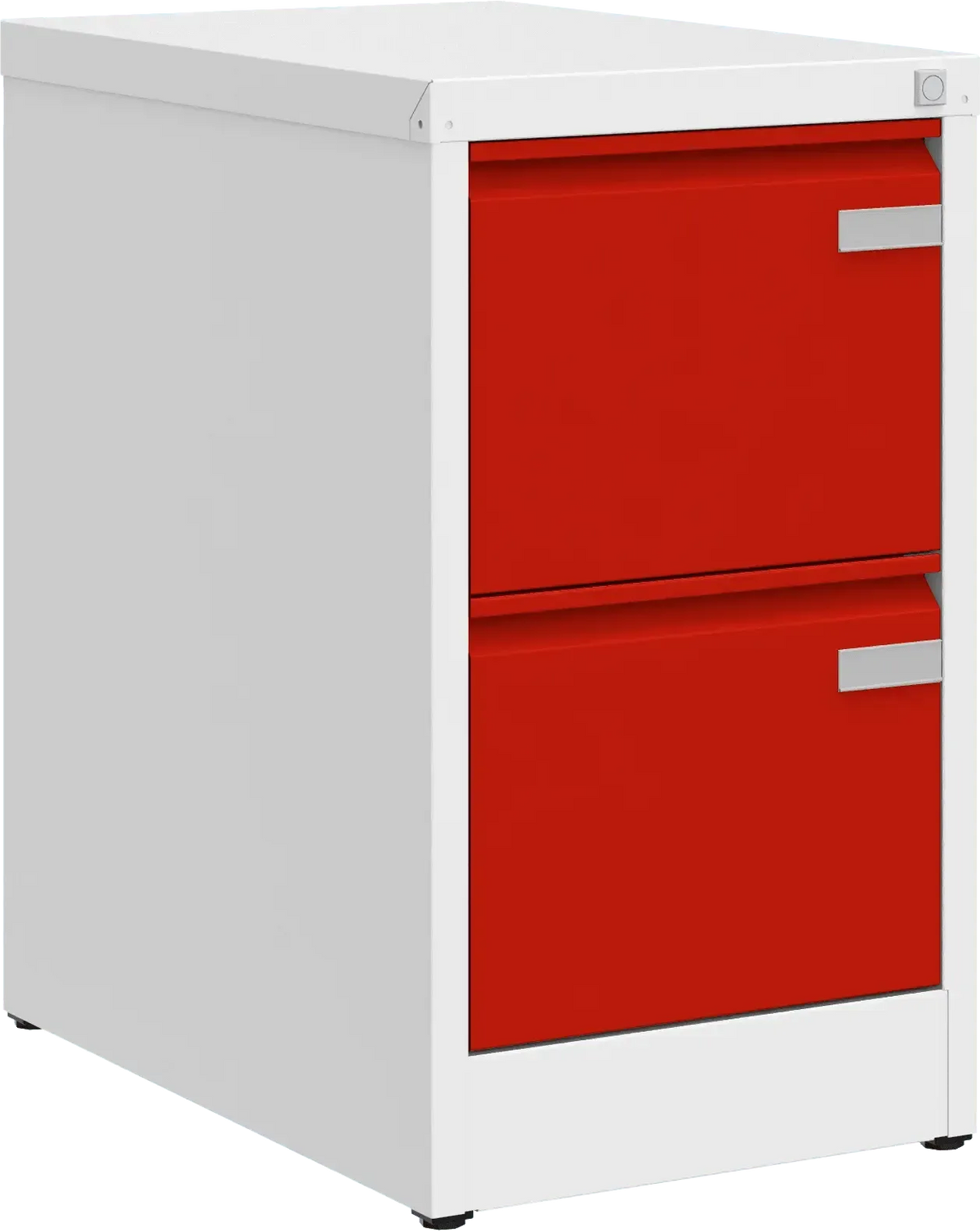 Metallist kartoteegikapp Archive, 722x415x633 mm, A4-formaadile – valge / punane