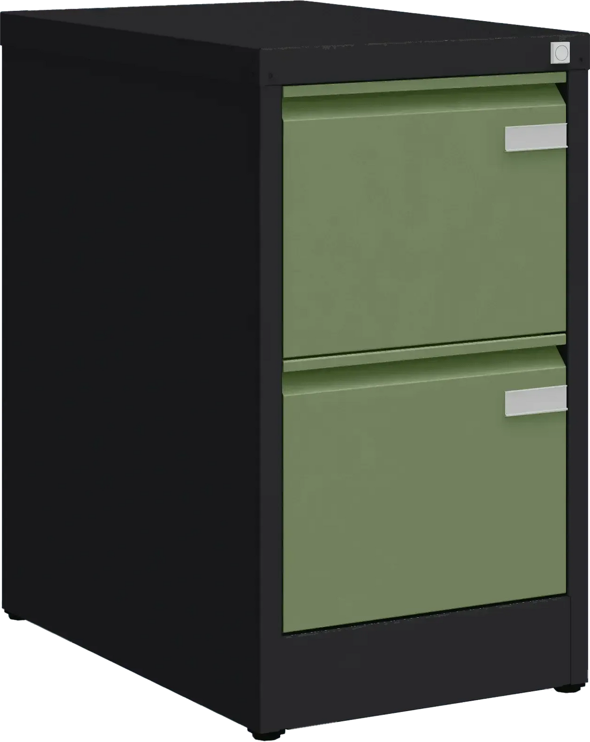 Metallist kartoteegikapp Archive, 722x415x633 mm, A4-formaadile – must / roheline