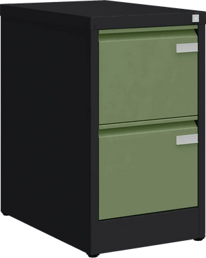 Metallist kartoteegikapp Archive, 722x415x633 mm, A4-formaadile – must / roheline