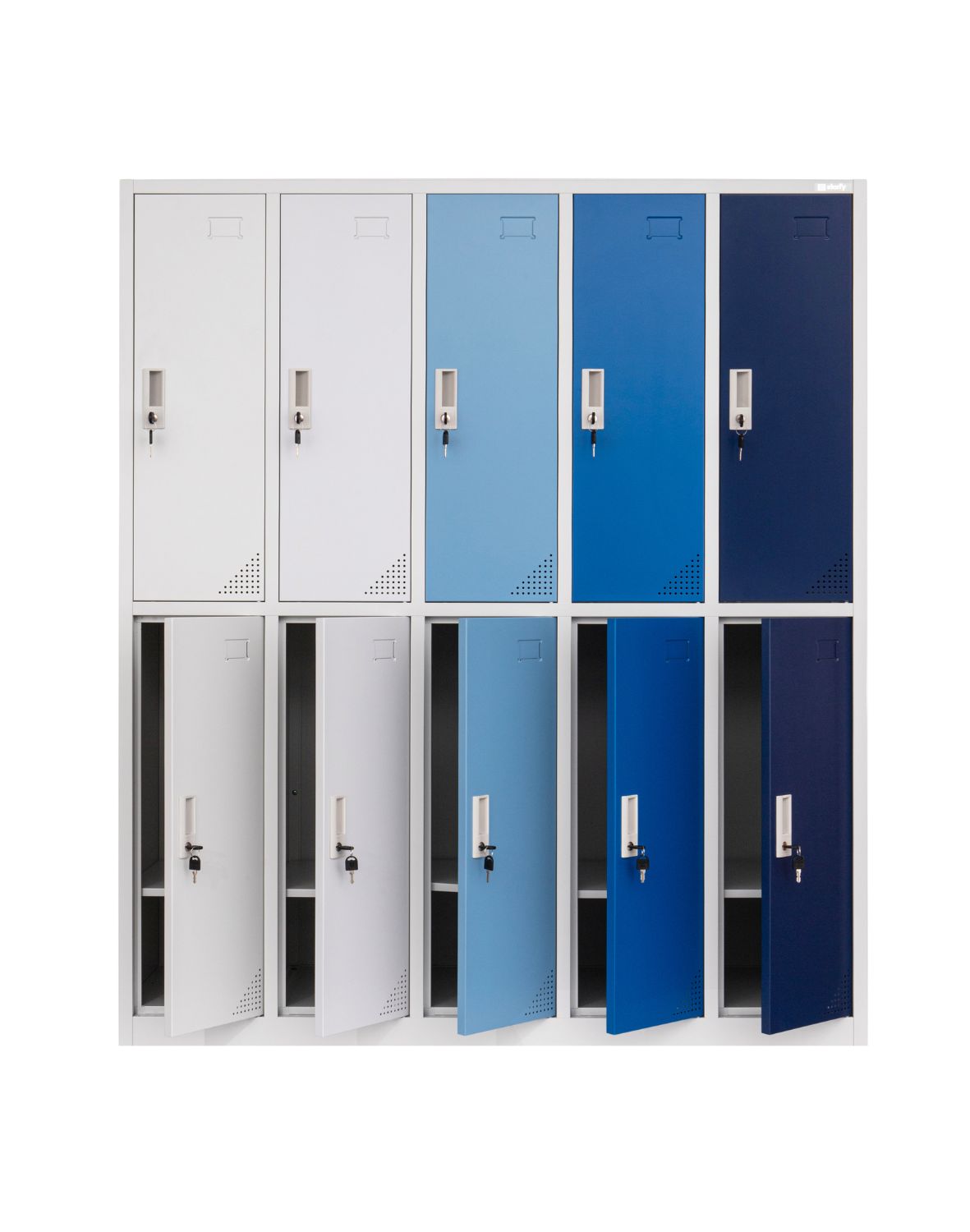 Metallist garderoobikapp Oxford Blue, 10 lahtrit