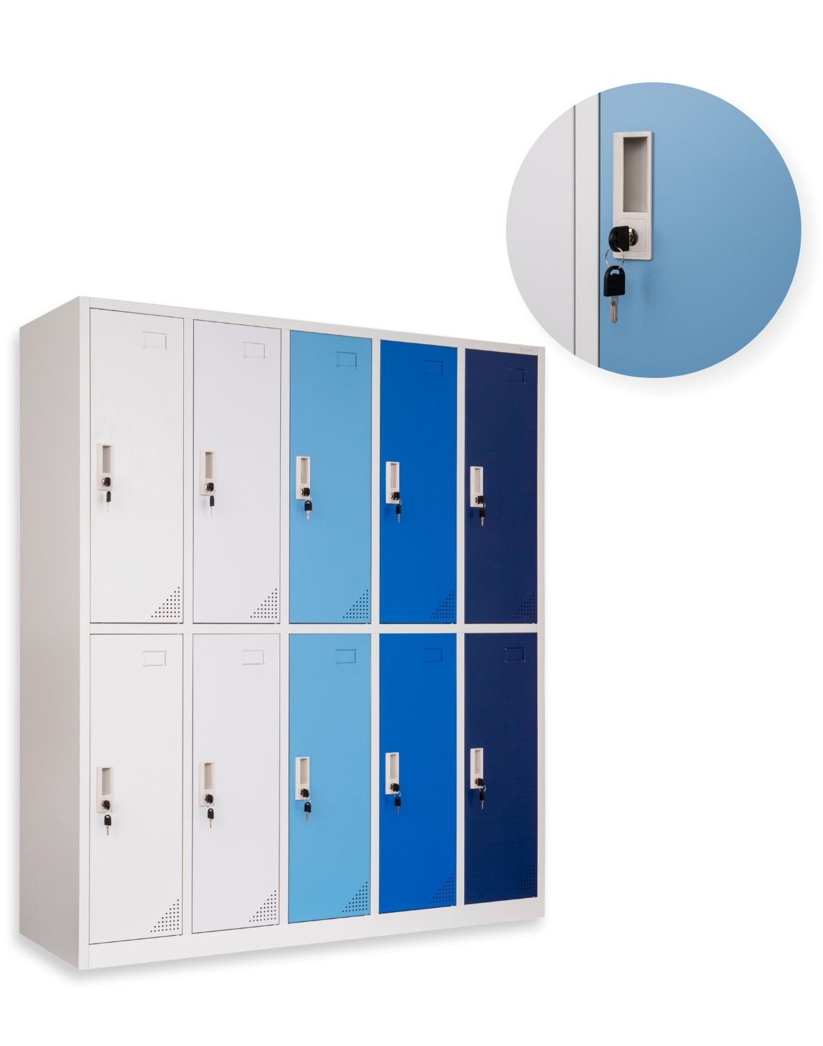 Metallist garderoobikapp Oxford Blue, 10 lahtrit