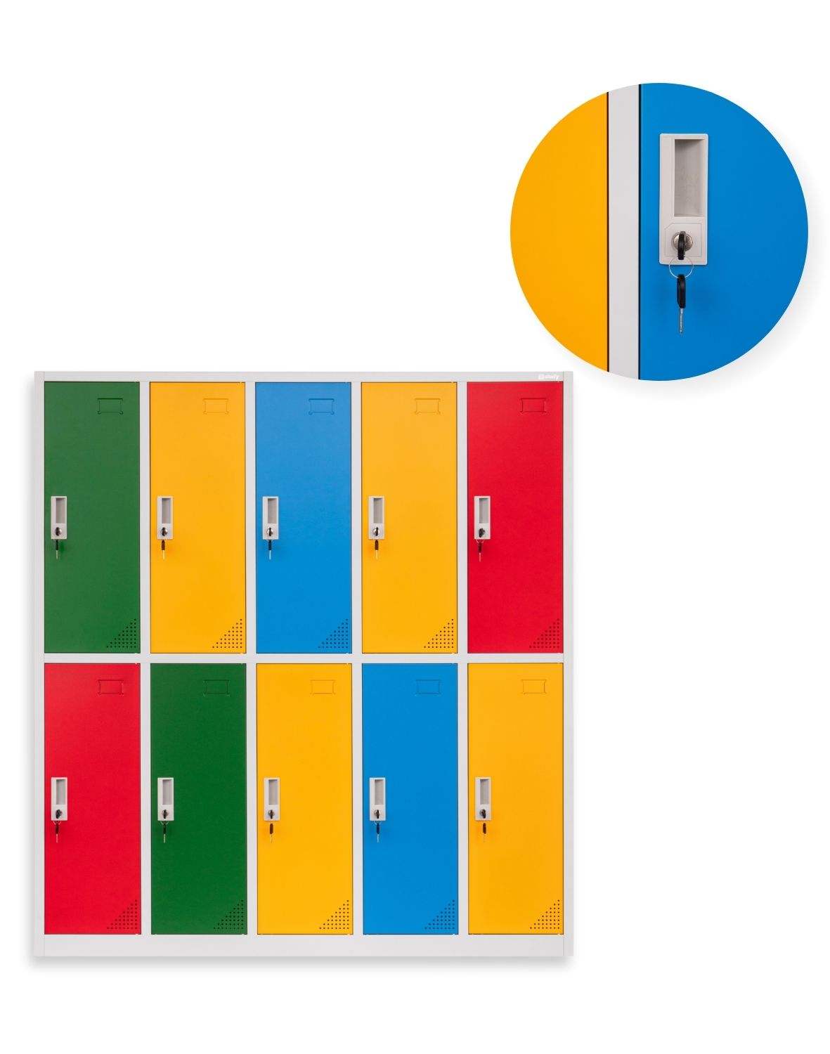 Metallist garderoobikapp Peru Color, 10 sektsiooni