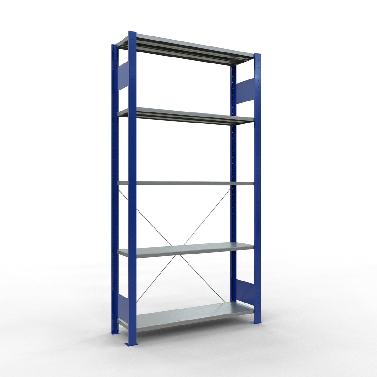 Metallist riiul Schulte Multiplus 2000 mm x1000 mm pistikühendusega – 300 / 150 / sinine/hall