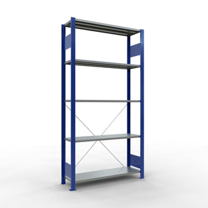 Metallist riiul Schulte Multiplus 2000 mm x1000 mm pistikühendusega – 300 / 150 / sinine/hall