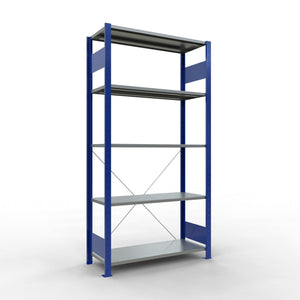 Metallist riiul Schulte Multiplus 2000 mm x1000 mm pistikühendusega – 400 / 150 / sinine/hall