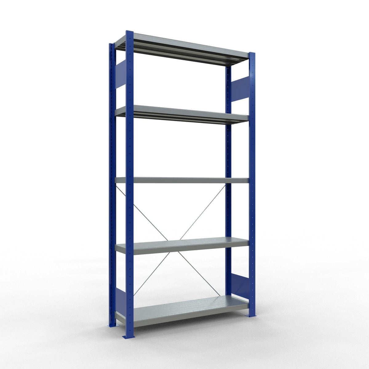 Metallist riiul Schulte Multiplus 2000 mm x1000 mm pistikühendusega – 300 / 250 / sinine/hall