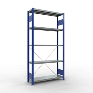 Metallist riiul Schulte Multiplus 2000 mm x1000 mm pistikühendusega – 300 / 250 / sinine/hall