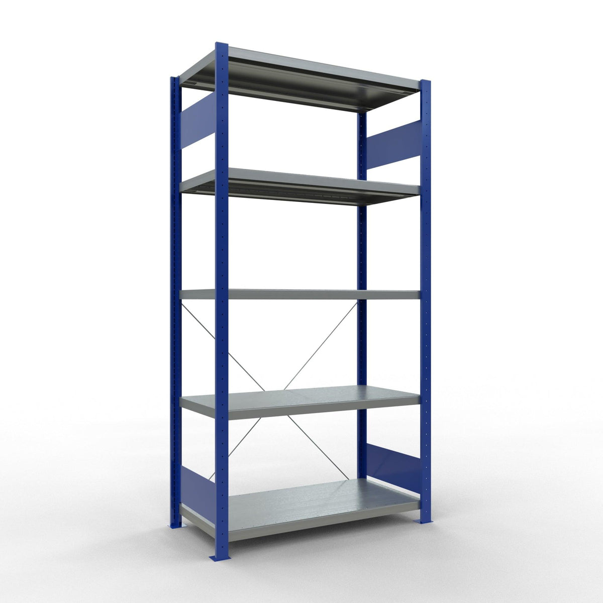 Metallist riiul Schulte Multiplus 2000 mm x1000 mm pistikühendusega – 600 / 330 / sinine/hall
