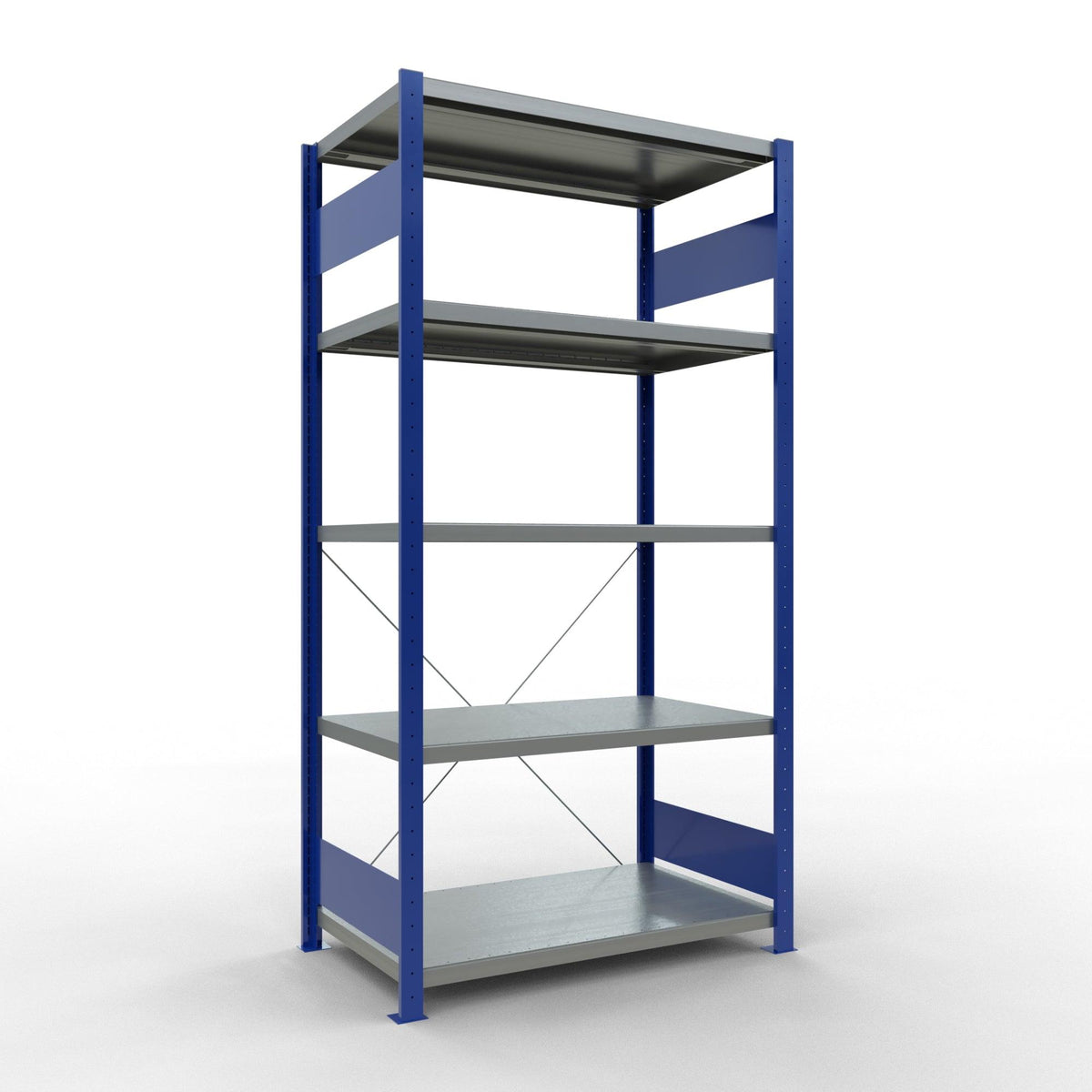Metallist riiul Schulte Multiplus 2000 mm x1000 mm pistikühendusega – 800 / 330 / sinine/hall