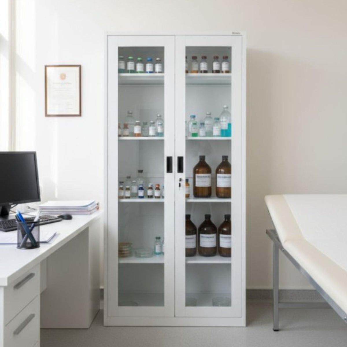 Vitriiniga metallkapp Boston