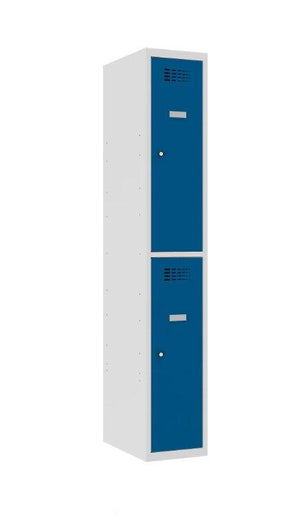 Metallkapp Classic 1R, 2 sektsiooni – helehall / sinine