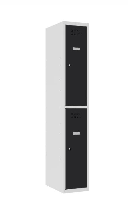 Metallkapp Classic 1R, 2 sektsiooni – helehall / must