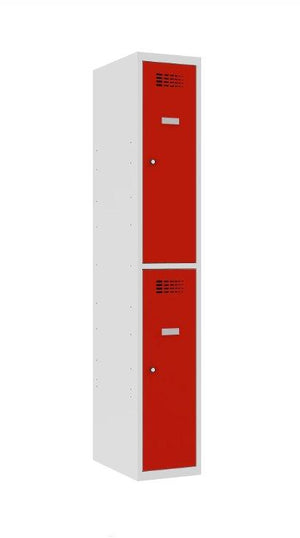 Metallkapp Classic 1R, 2 sektsiooni – helehall / punane
