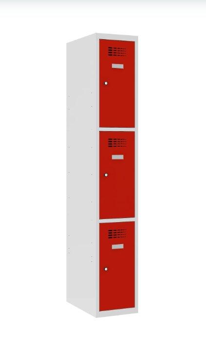 Metallkapp Classic 1R 3 sektsiooniga – helehall / punane