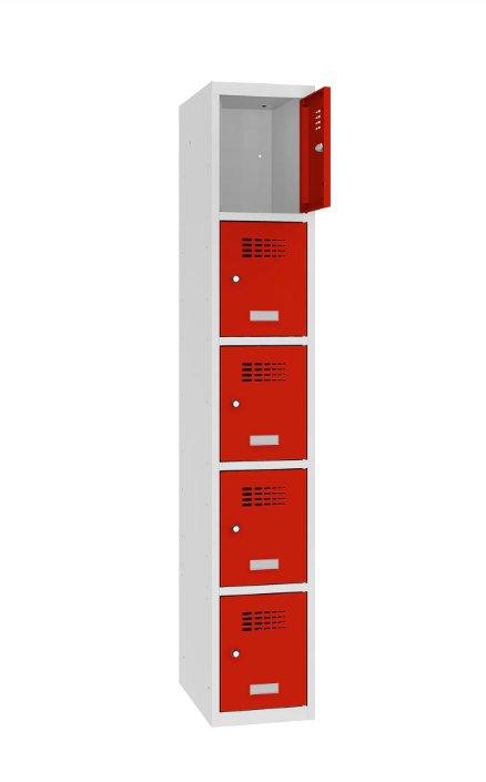 Metallkapp Classic 1R 5 sektsiooniga – helehall / punane