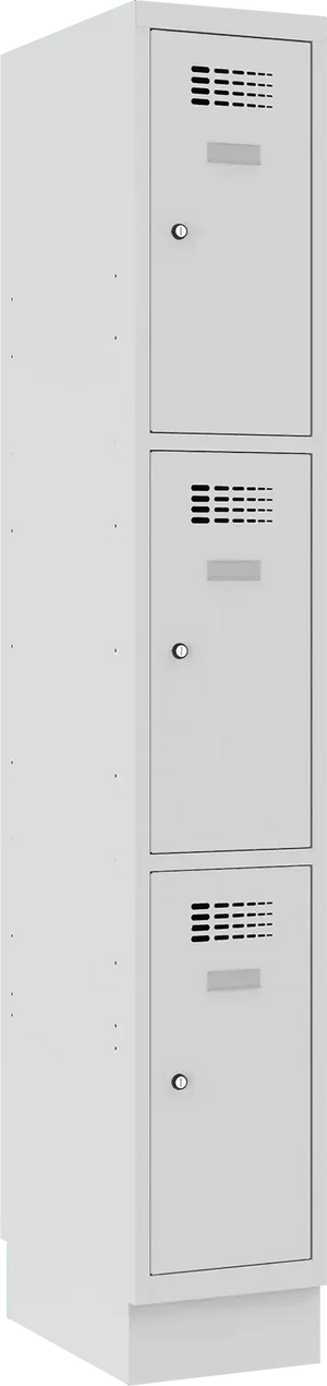 Metallkapp Classic 1R sokliga, 3 sektsiooni – helehall / helehall