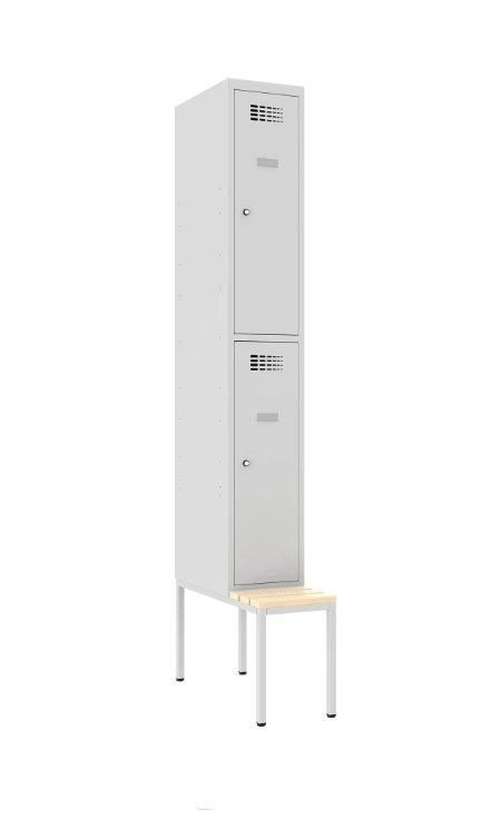 Metallkapp Classic 1R pingiga, 2 sektsiooni – helehall / helehall