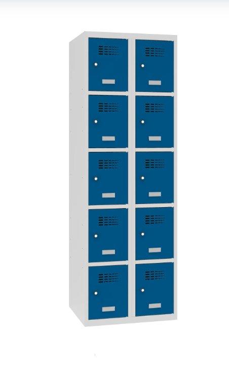 Metallkapp Classic 2R 10 lahtriga – helehall / sinine