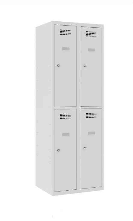 Metallkapp Classic 2R, 4 sektsiooni – helehall / helehall