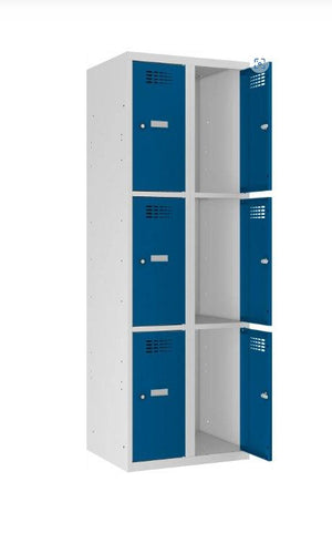 Metallkapp Classic 2R, 6 sektsiooni – helehall / sinine