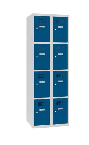 Metallkapp Classic 2R, 8 sektsiooni – helehall / sinine