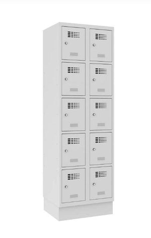 Metallkapp Classic 2R sokliga, 10 sektsiooni – helehall / helehall