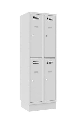 Metallkapp Classic 2R sokliga, 4 sektsiooni – helehall / helehall