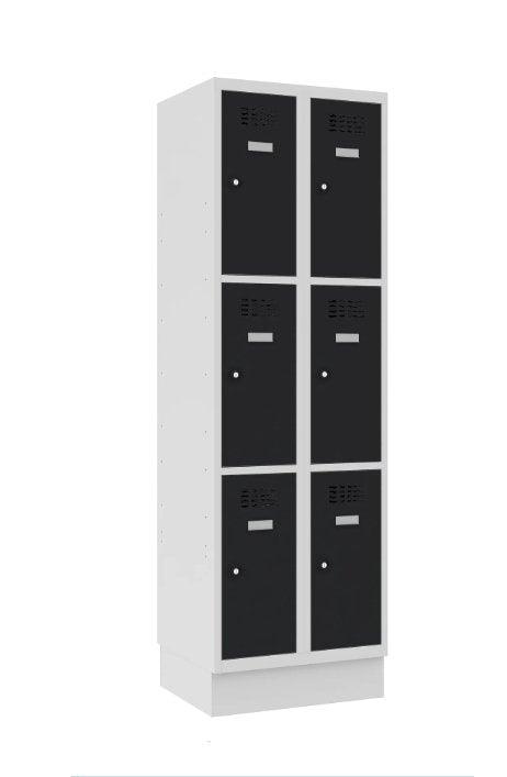 Metallist kapp Classic 2R sokliga, 6 sektsiooni – helehall / must