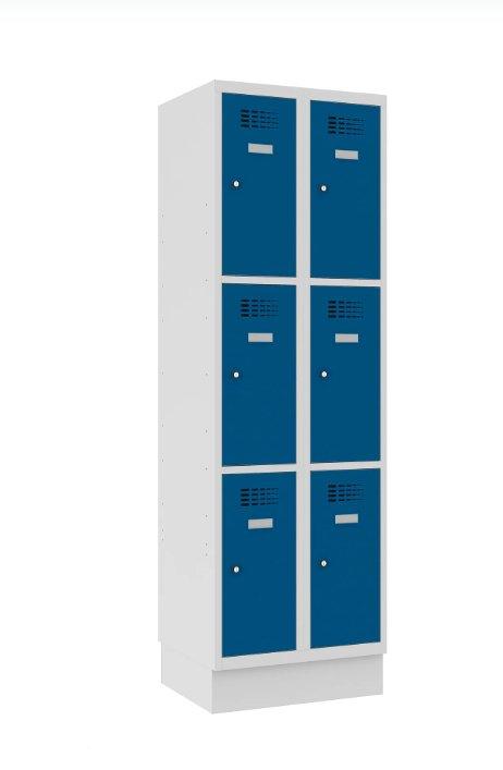 Metallist kapp Classic 2R sokliga, 6 sektsiooni – helehall / sinine