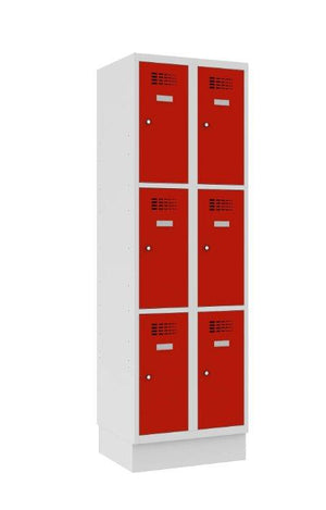 Metallist kapp Classic 2R sokliga, 6 sektsiooni – helehall / punane