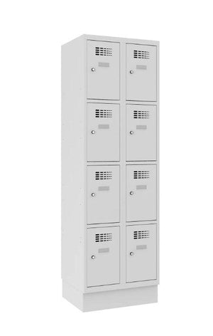Metallkapp Classic 2R sokliga, 8 sektsiooni – helehall / helehall