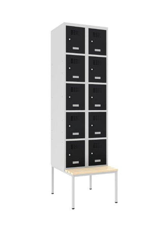 Metallkapp Classic 2R pingiga, 10 sektsiooni – helehall / must