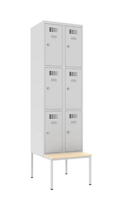 Metallkapp Classic 2R pingiga, 6 sektsiooni – helehall / helehall