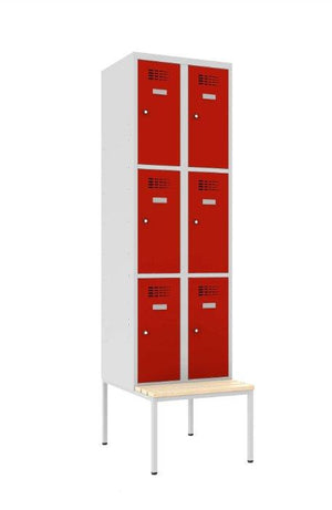 Metallkapp Classic 2R pingiga, 6 sektsiooni – helehall / punane