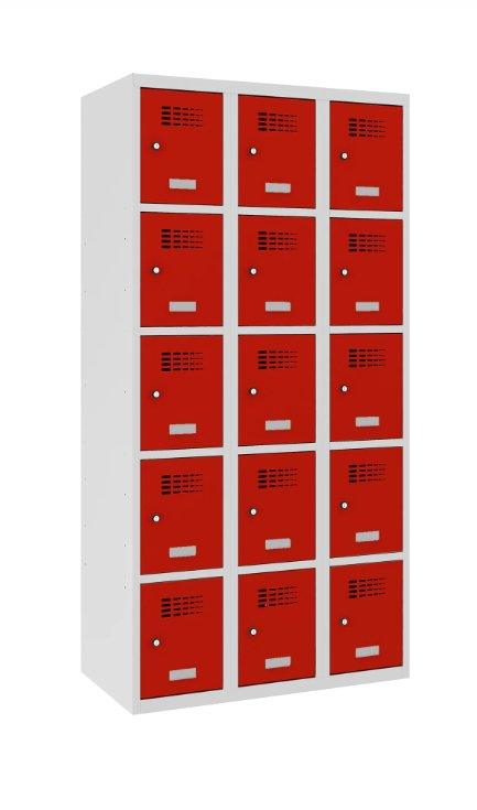 Metallist kapp Classic 3R, 15 sektsiooni – helehall / punane