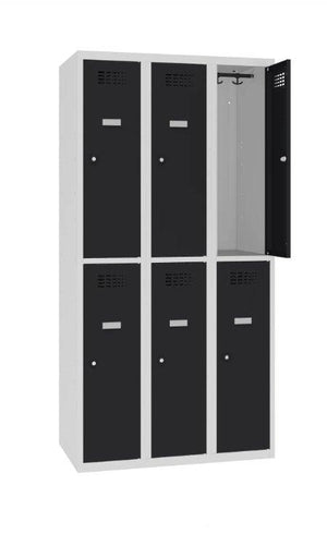 Metallkapp Classic 3R, 6 sektsiooniga – helehall / must