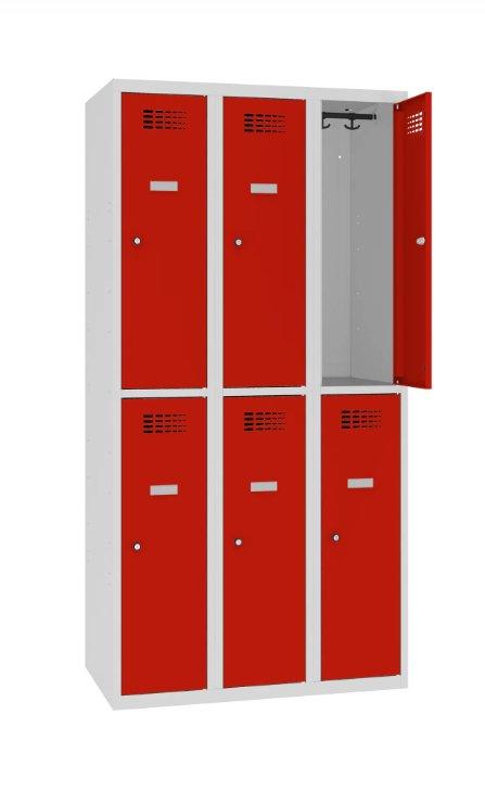 Metallkapp Classic 3R, 6 sektsiooniga – helehall / punane