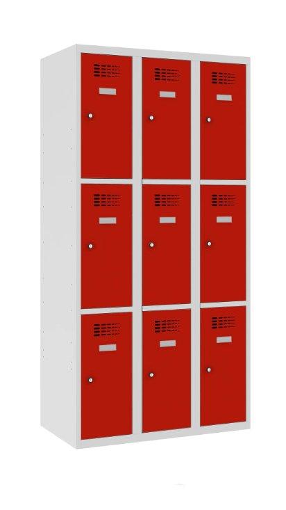 Metallkapp Classic 3R 9 sektsiooniga – helehall / punane