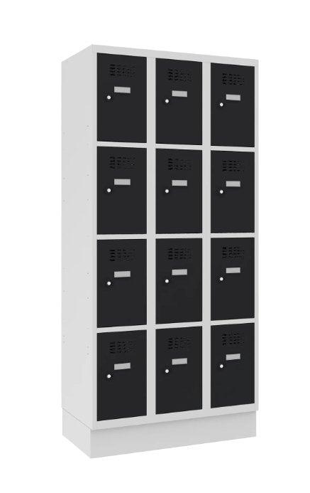 Metallkapp Classic 3R sokli ja 12 sektsiooniga – helehall / must